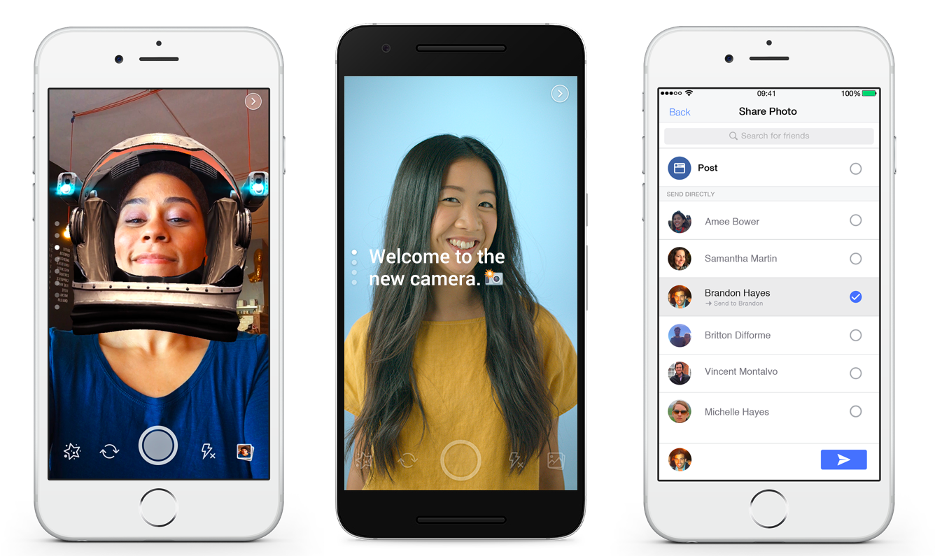 Facebook Tests Snapchat-style Camera Special Effects - Facebook Camera Filter (1345x799), Png Download