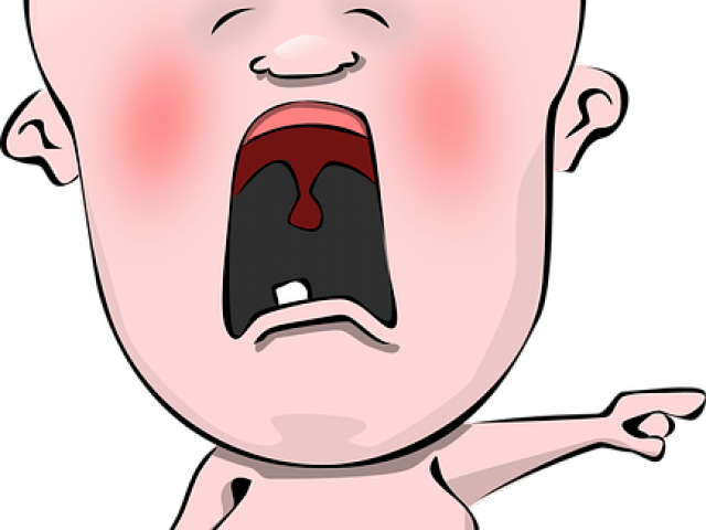 Crying Clipart Kid Mad - Crying Baby Cartoon Png (640x480), Png Download