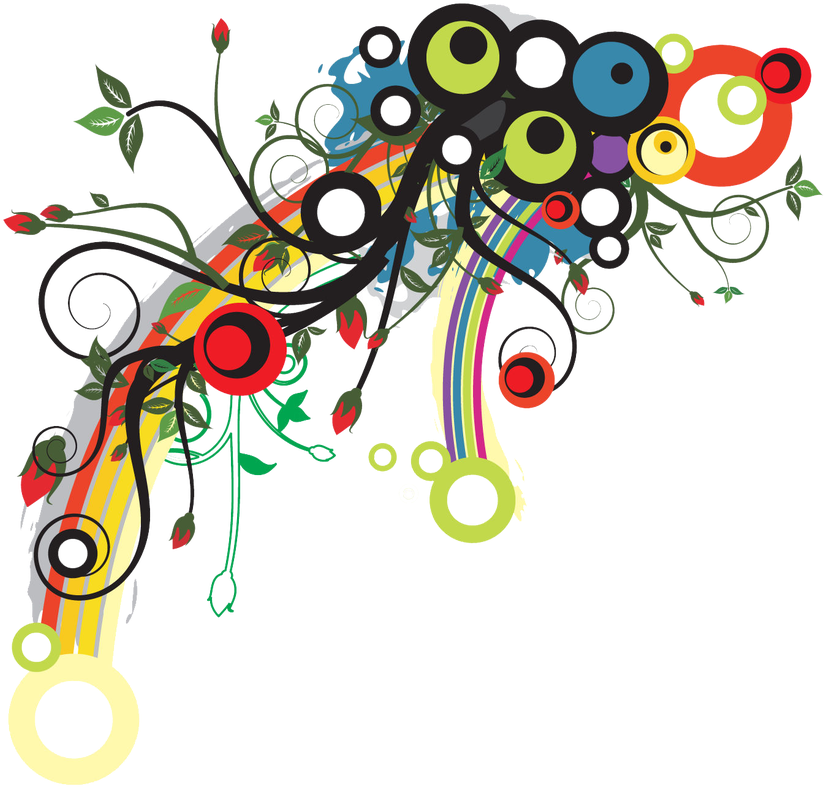 Png Special Effects Download - Colorful Flower Designs Patterns (839x800), Png Download