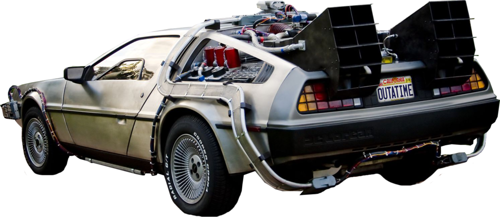Back To The Future Transparent Png - Delorean Back To The Future Png (1000x434), Png Download
