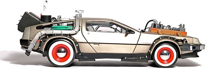 Delorean Hard Drive - Back To The Future Delorean (669x233), Png Download