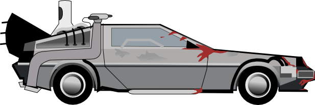 Back From The Future Artists Reception - Back To The Future Delorean Comic (617x206), Png Download