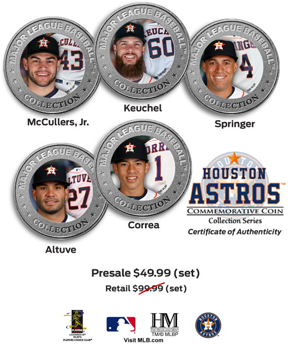 Limited Edition Mlb Licensed Astros Collector Coins - Astros Coins (706x720), Png Download