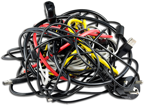 Tangled-wires - Tangled Cables Png (600x447), Png Download