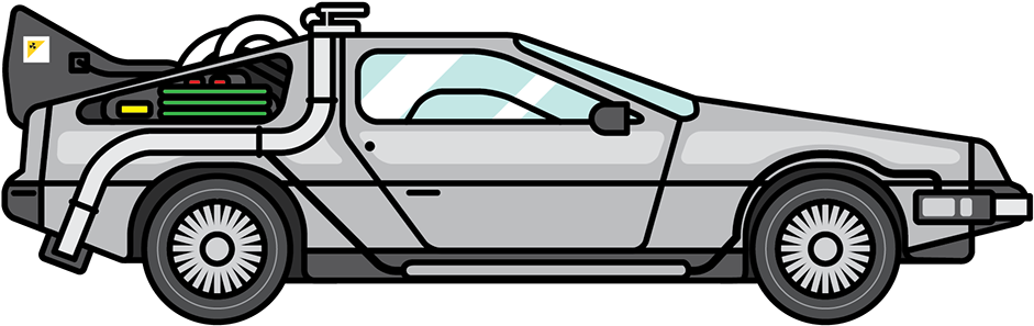 Clipart Resolution 1200*1200 - Back To The Future Car Cartoon (1200x1200), Png Download