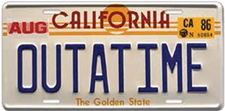 A Perfectly Designed And Embossed Tin-plate Replica - Back To The Future License (389x467), Png Download