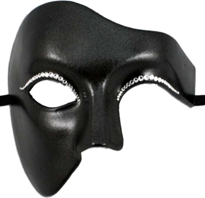 Masquerade Mask Transparent 14 Black Mask Psd Images - Phantom Of The Opera Venetian Masquerade Mask (400x386), Png Download
