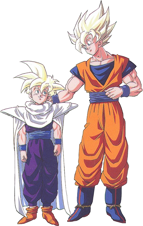 Picture Of Goku And Gohan From Dragon Ball Z With An - Goku Et Gohan (636x1000), Png Download