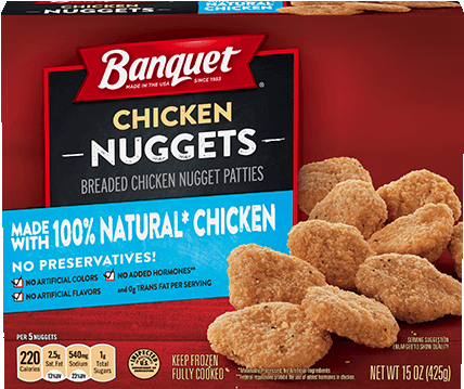 Original Chicken Nugget - Banquet Chicken Fingers With Mac & Cheese - 6.5 (500x500), Png Download