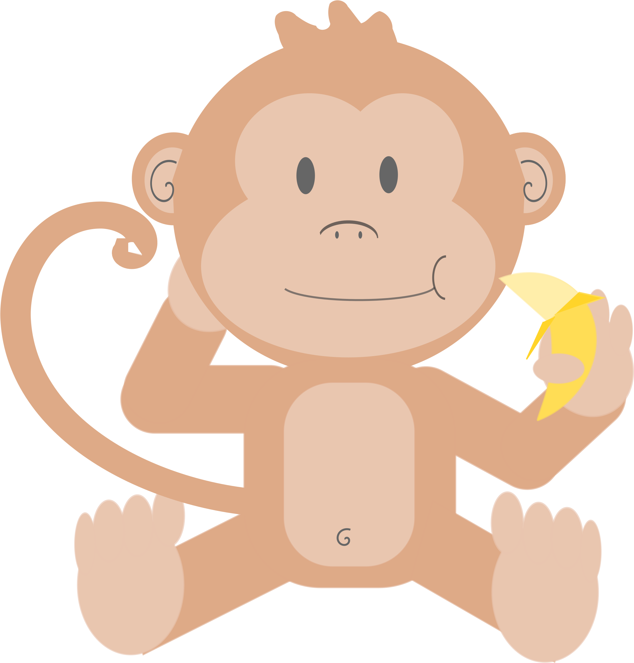 This Free Icons Png Design Of Cartoon Monkey Without (2362x2400), Png Download
