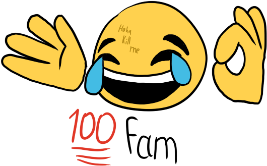 Crying Laughing By Klunsgod - Joy Ok_hand 100 Fire (800x600), Png Download