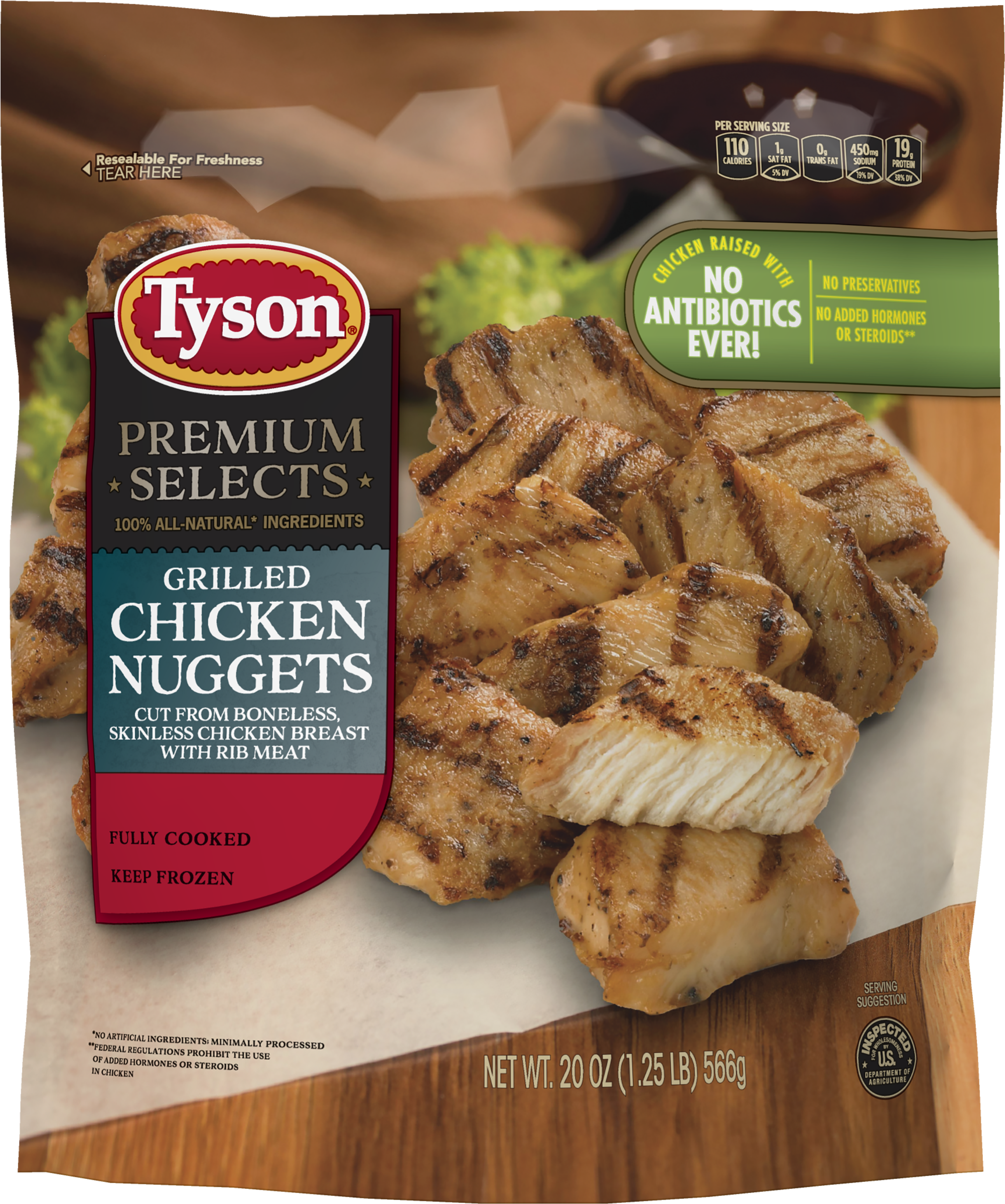 Tyson® Fully Cooked Grilled Chicken Breast Nuggets - Tyson Premium Select Chicken Nuggets (2400x2400), Png Download
