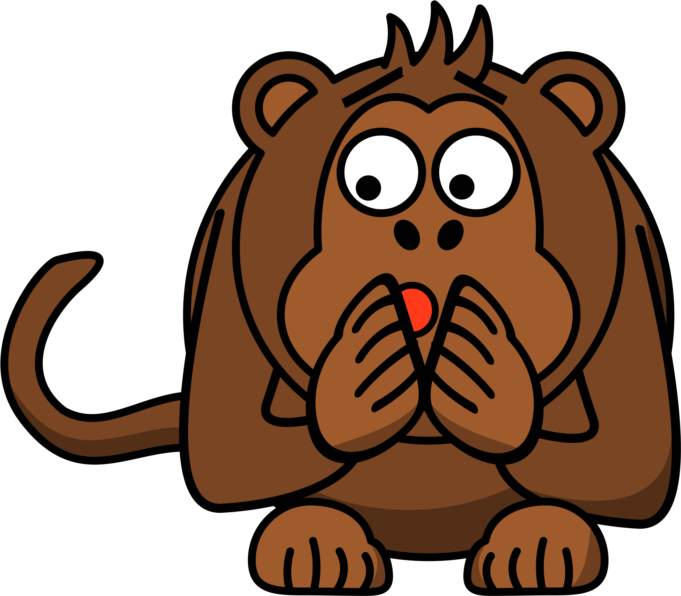 This Free Icons Png Design Of Scared Monkey (2400x2118), Png Download
