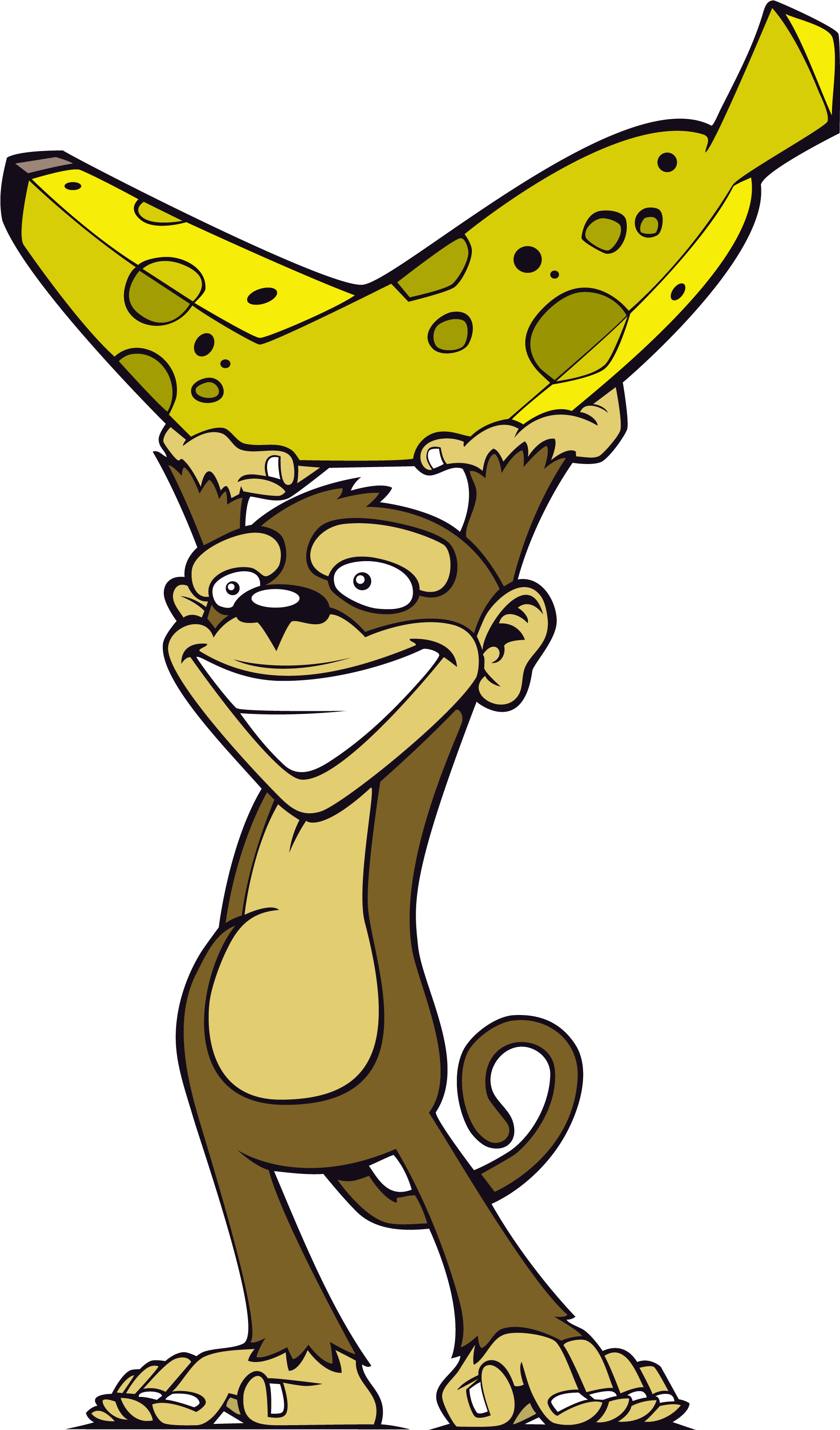 Clipart Info - Monkey With Banana Png (2550x3300), Png Download