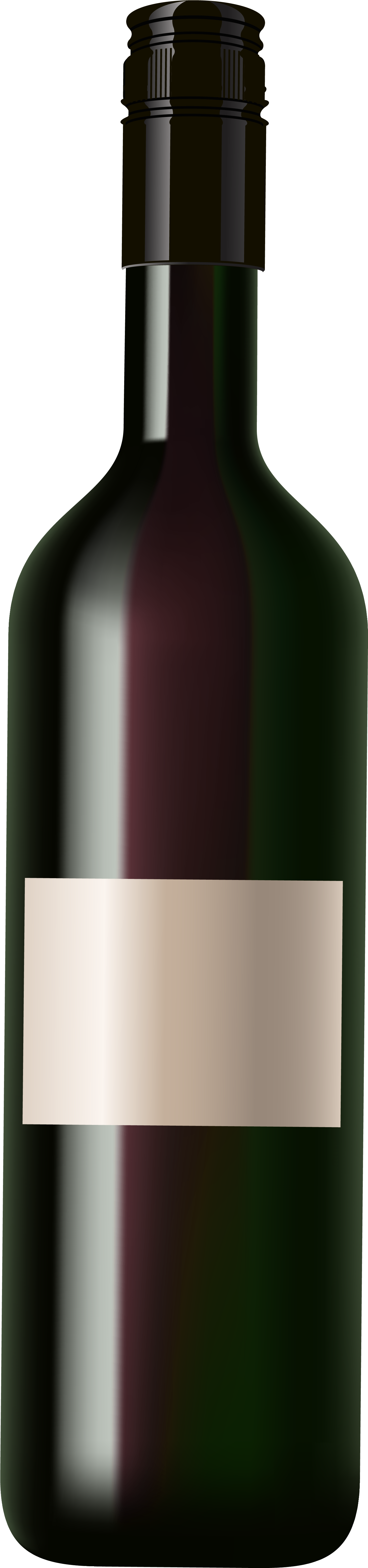 Empty Wine Bottle Png Download - Wine Bottle Clip Art Png (1611x6378), Png Download