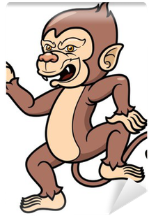 Vector Illustration Of Cartoon Monkey Wall Mural • - Illustration (400x400), Png Download