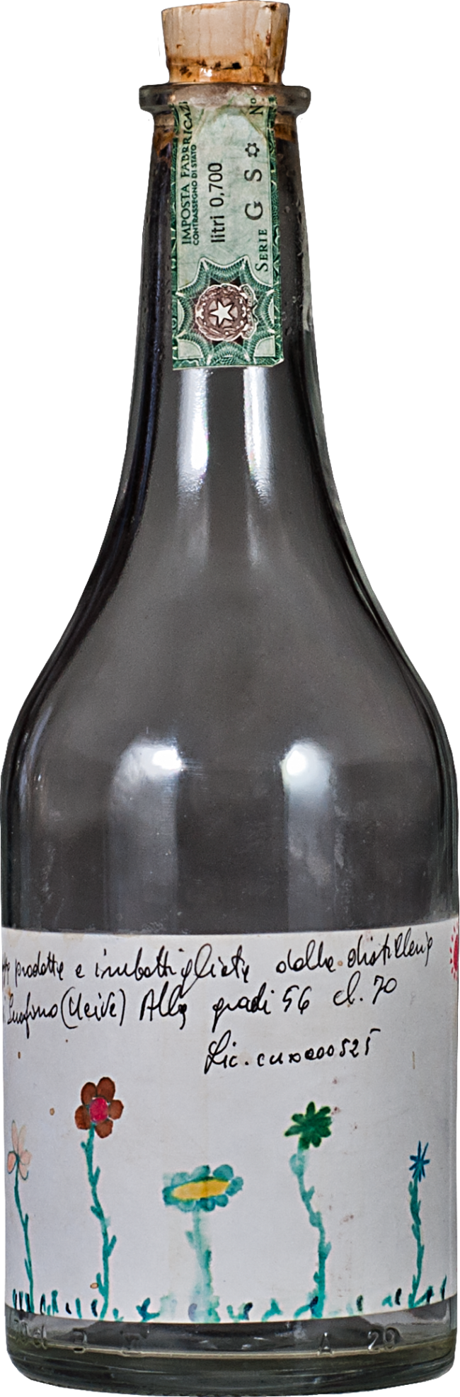 Grappa Romano Levi Empty Bottle For Collection - Romano Levi (650x1974), Png Download