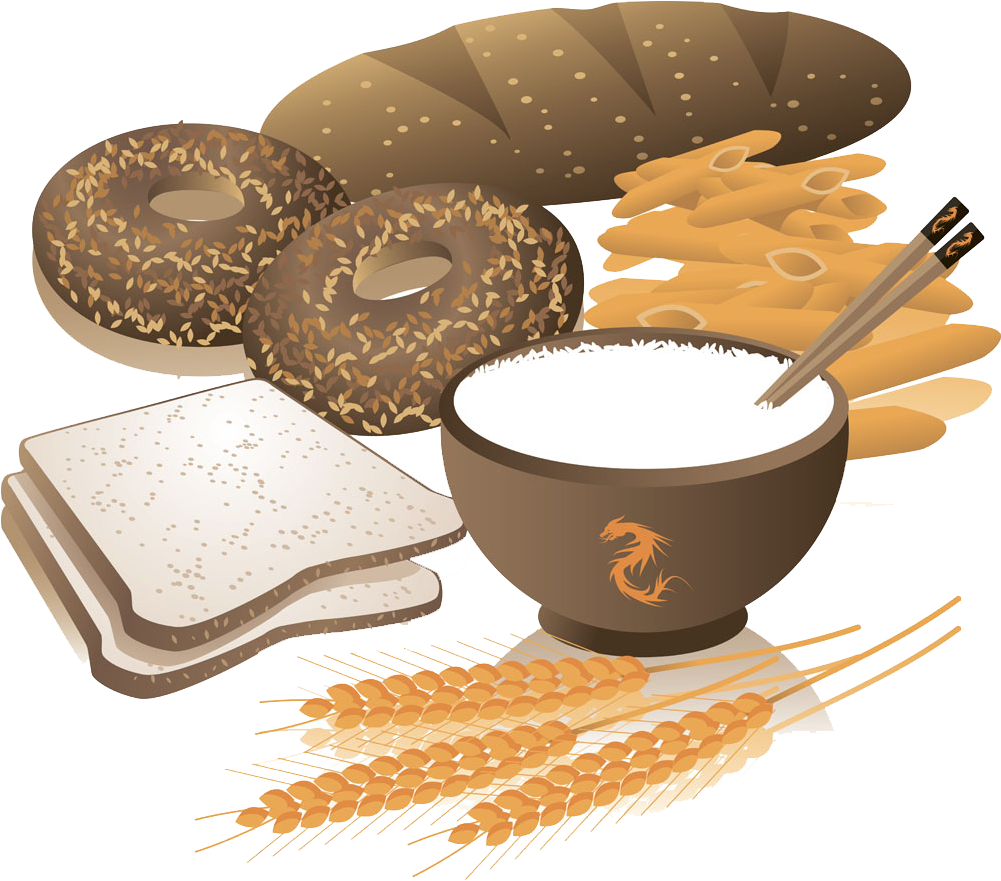 Breakfast Whole Wheat Bread Clip Art And - Grain Food Vector (1000x909), Png Download