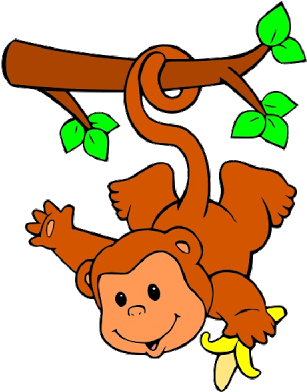 Hanging Monkey Cartoon (400x400), Png Download