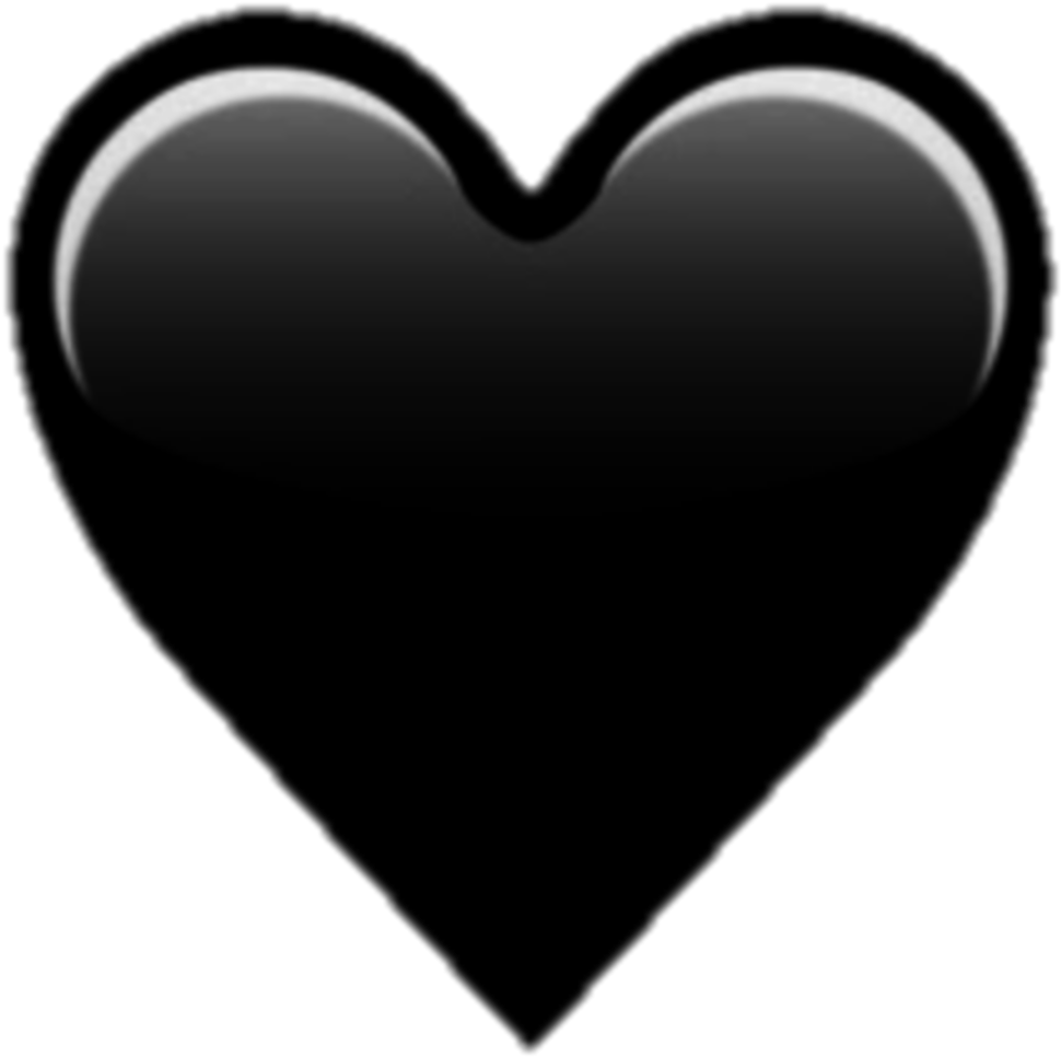 Free Png Emoji Black Heart Png Png Images Transparent - Black Heart Emoji Png (850x604), Png Download