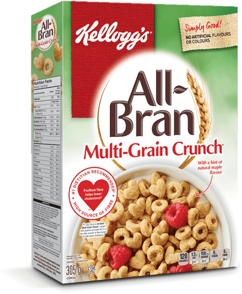 Kellogg's All-bran Multi-grain Crunch Cereal, 305g (700x700), Png Download