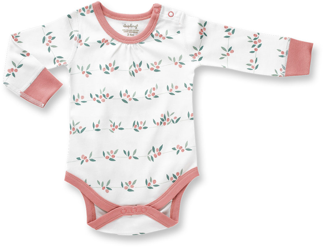 Berry Buds Long Sleeve Bodysuit (1079x1079), Png Download