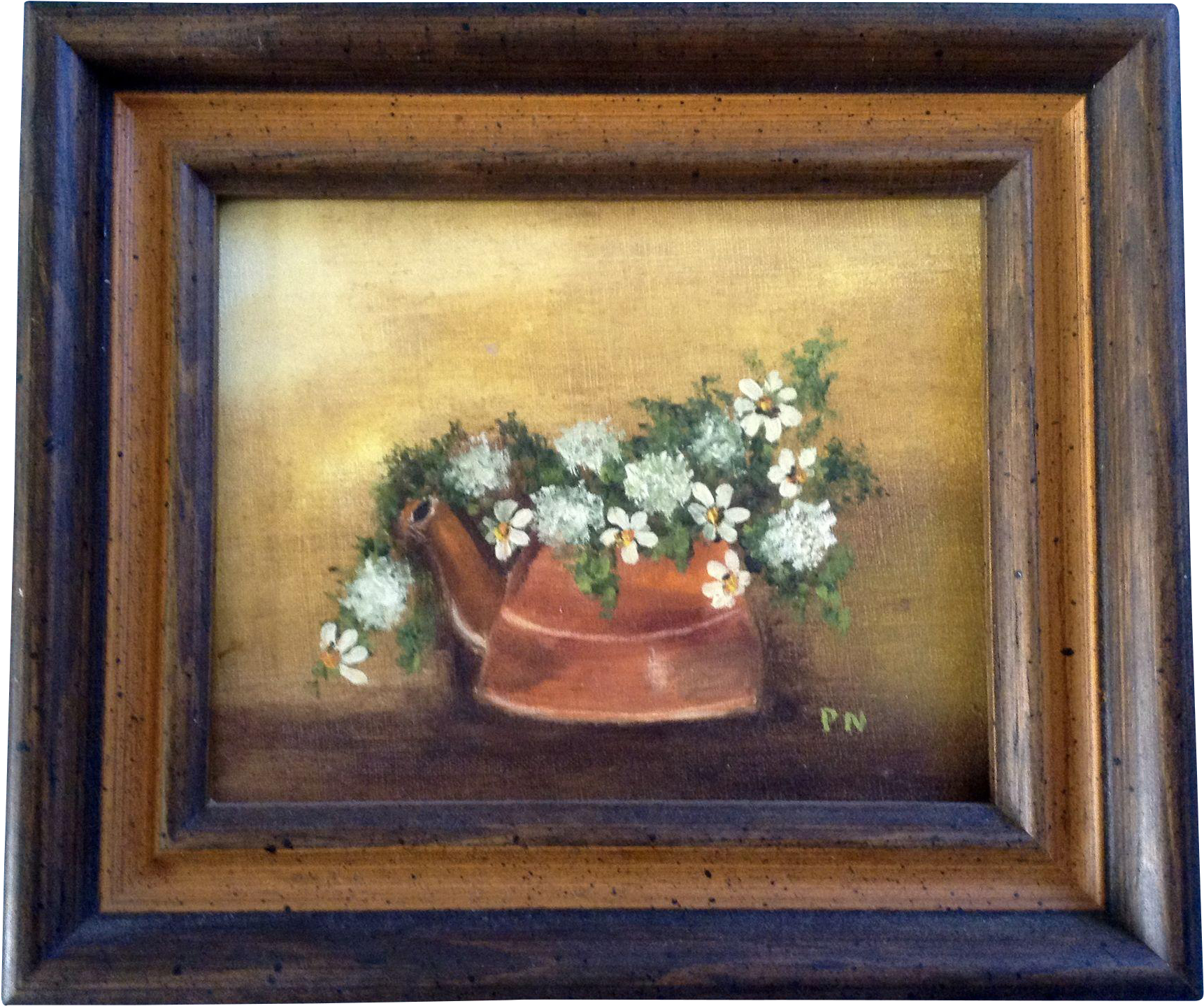 Small Painting Canvas Elegant Flowers Growing In A (1721x1721), Png Download