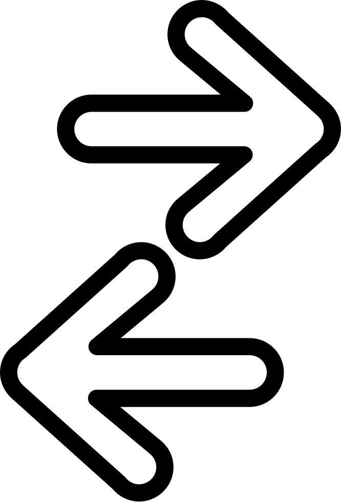 Directional Arrows Couple Of Outlines Comments (666x981), Png Download