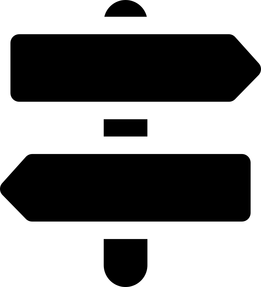 Right And Left Directional Arrows Signals On A Pole (892x980), Png Download