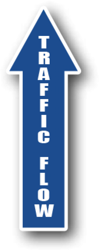 Blue Floor Directional Arrows, Traffic Flow Straight (501x1000), Png Download