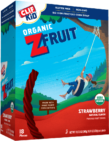 Clif Kid Organic Zfruit Strawberry Snack Bar, (650x499), Png Download