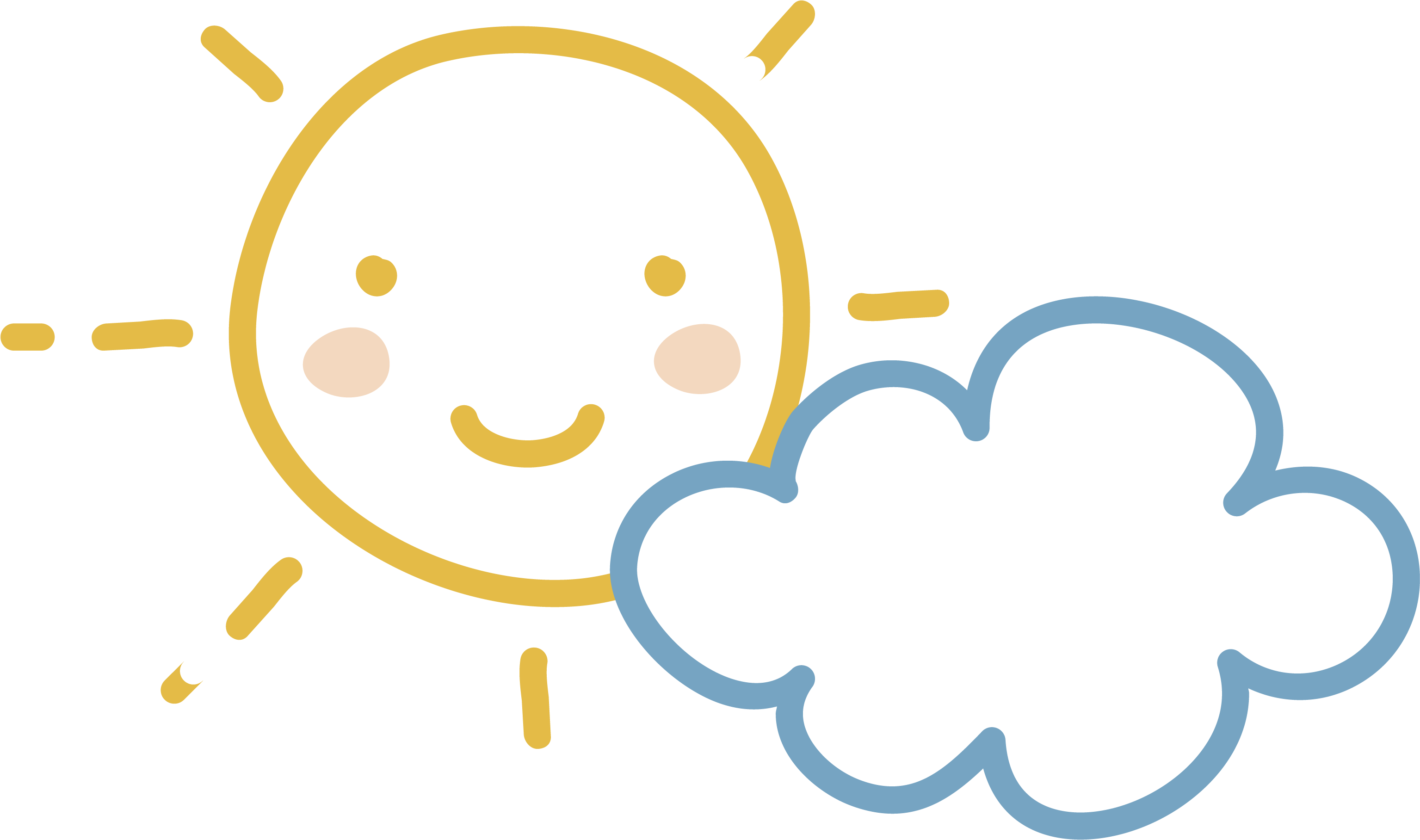 Cartoon Clip Art Light Colored Sun Smiling (4260x3062), Png Download