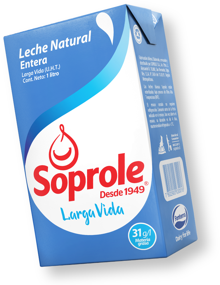 Soprole Leche Entera Abre Fácil 1l (1024x1024), Png Download