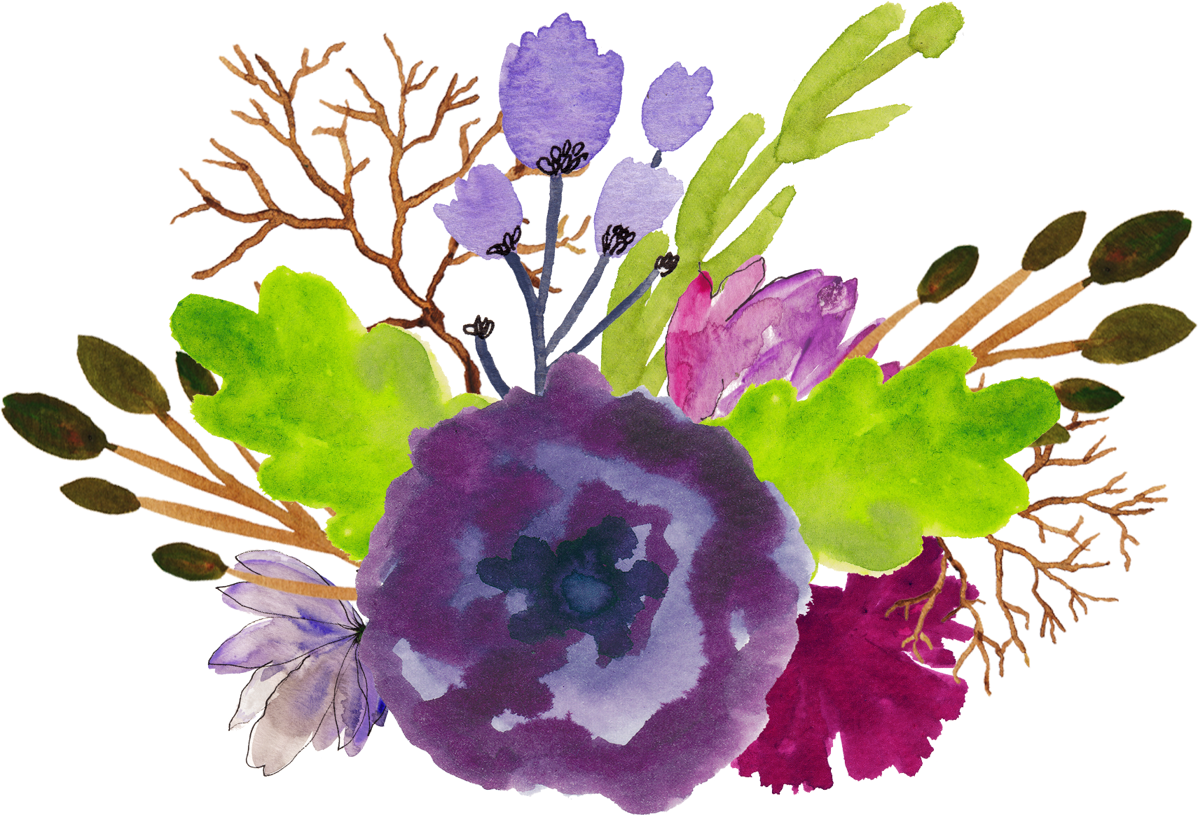 Purple Watercolor Splash Png (1800x1800), Png Download