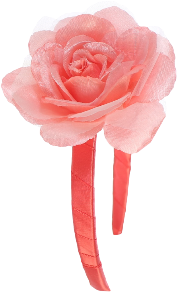 Coral Rose Headband Girls Floral Headpiece (683x1024), Png Download