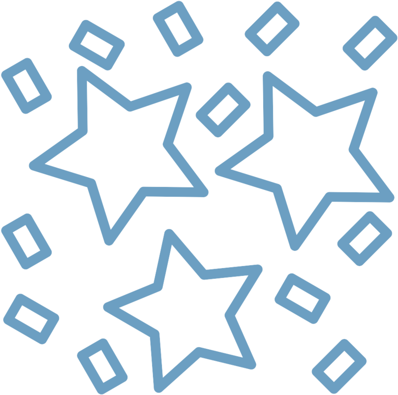 Stars And Confetti (1000x1000), Png Download
