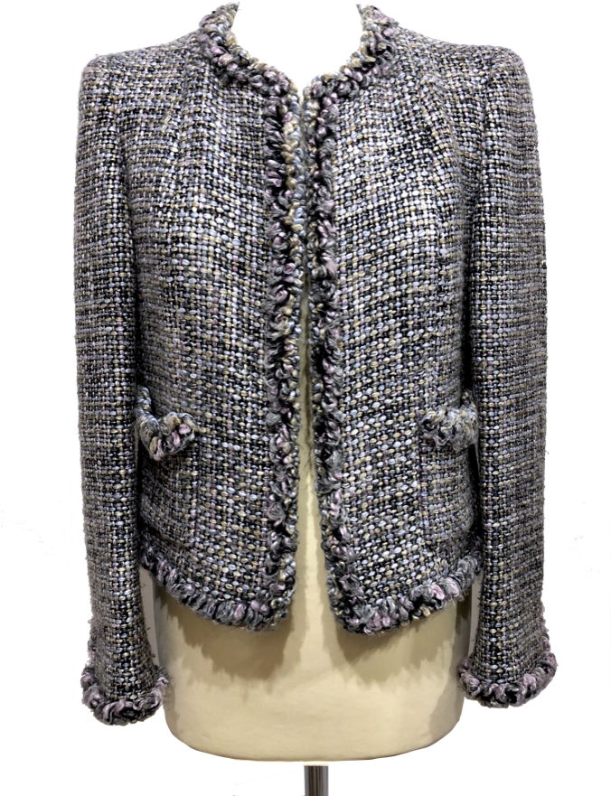 Chaqueta Chanel En Tweed Centelleante En Tonos Grises, (675x900), Png Download