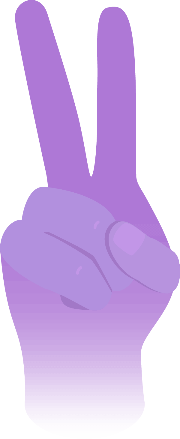 Finger Two (600x1463), Png Download