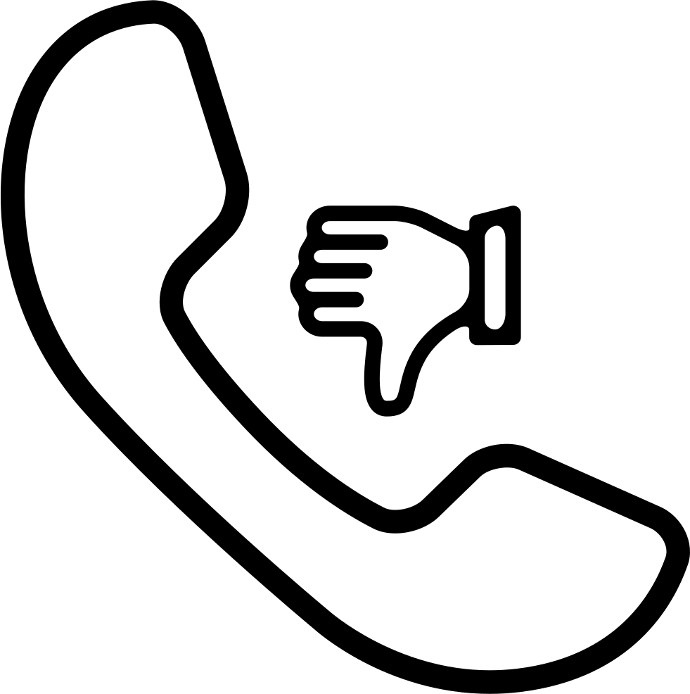Call Symbol With Thumb Down Sign Comments (981x986), Png Download