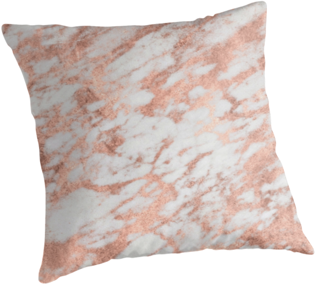 Marble Pink White Throw Pillow By Trendy (875x875), Png Download