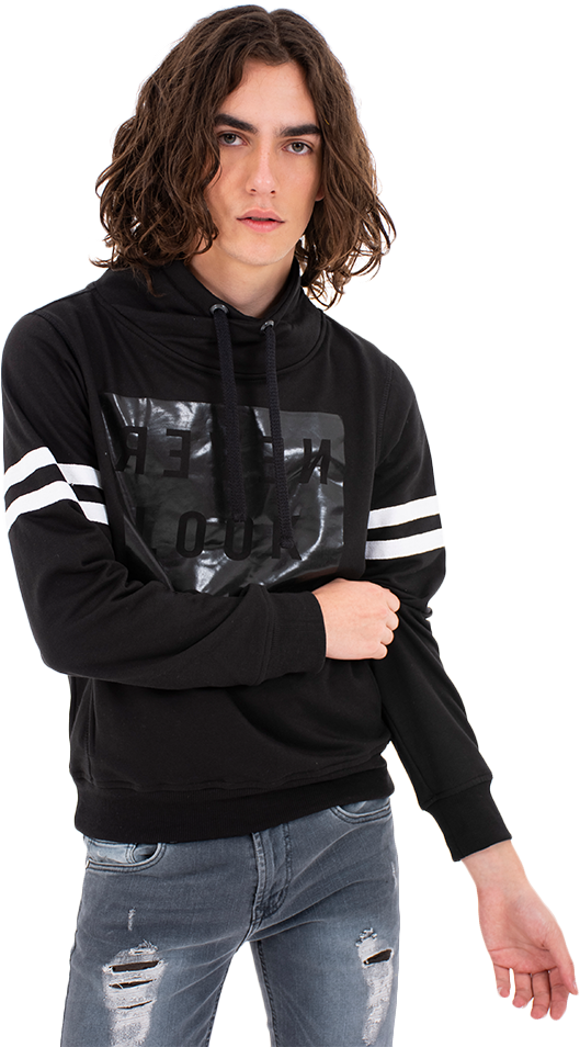 Sudadera Never Look Gorro (529x954), Png Download