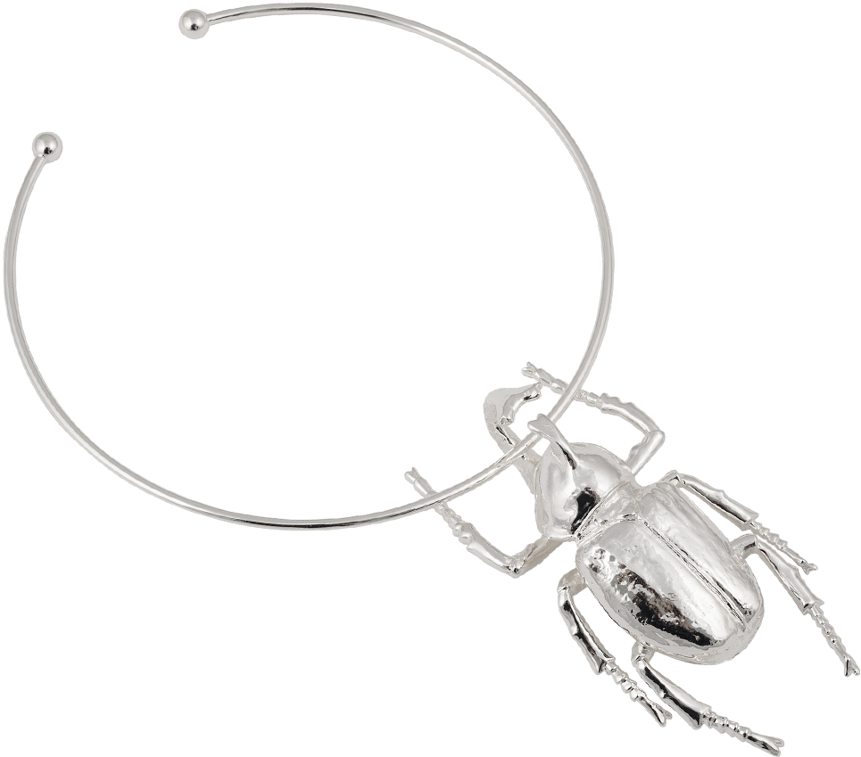Ioaku The Beetle Necklace Silver (1000x880), Png Download
