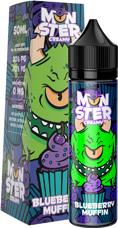 Monster Creamy Blueberry Muffin (1000x1000), Png Download