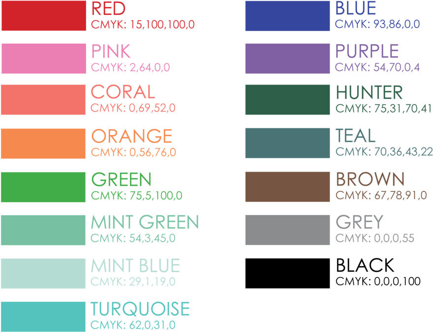 Color Swatches With Mints (1000x772), Png Download