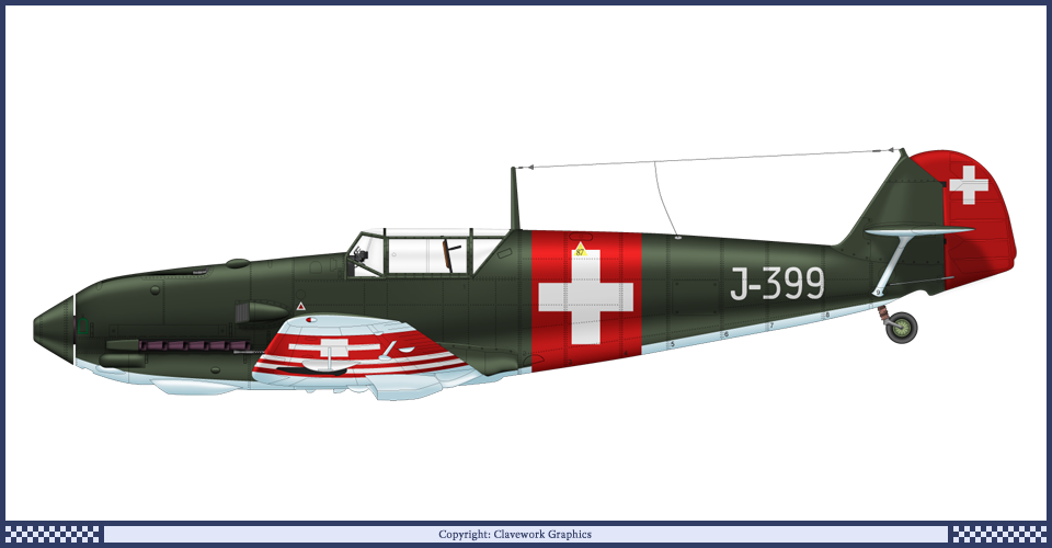 Bf 109 E3 Swiss Air Force (960x500), Png Download