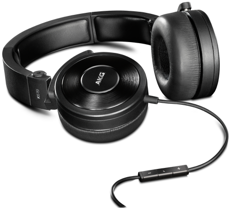 Black High Performance Dj Headphones With In Line Microphone (556x556), Png Download