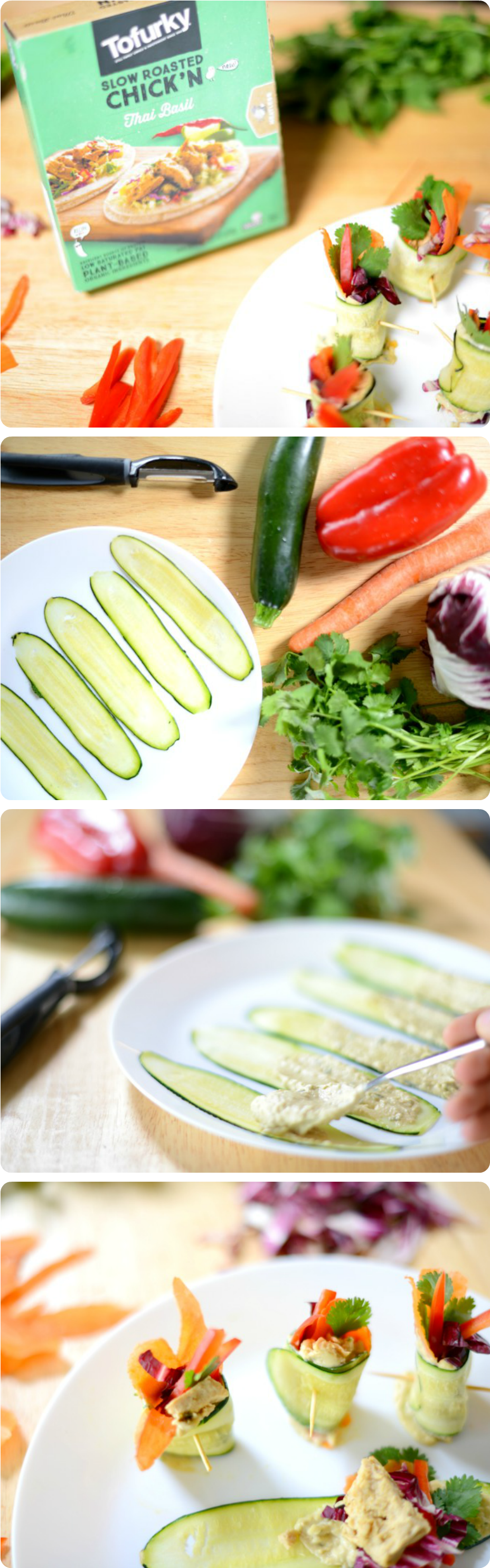 Vegan Rainbow Zucchini Rolls Made With @tofurky Thai (961x3000), Png Download