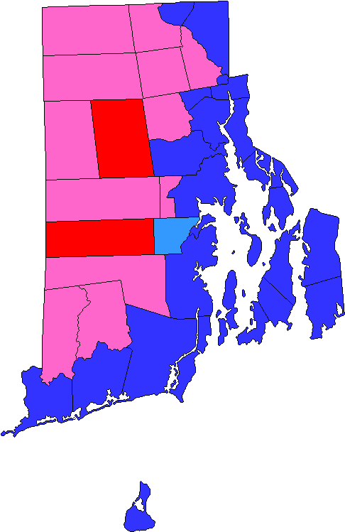 2016 Rhode Island Results By Town (527x811), Png Download
