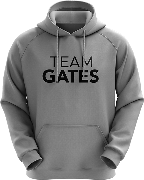 Team Gates Text Hoodie (520x600), Png Download