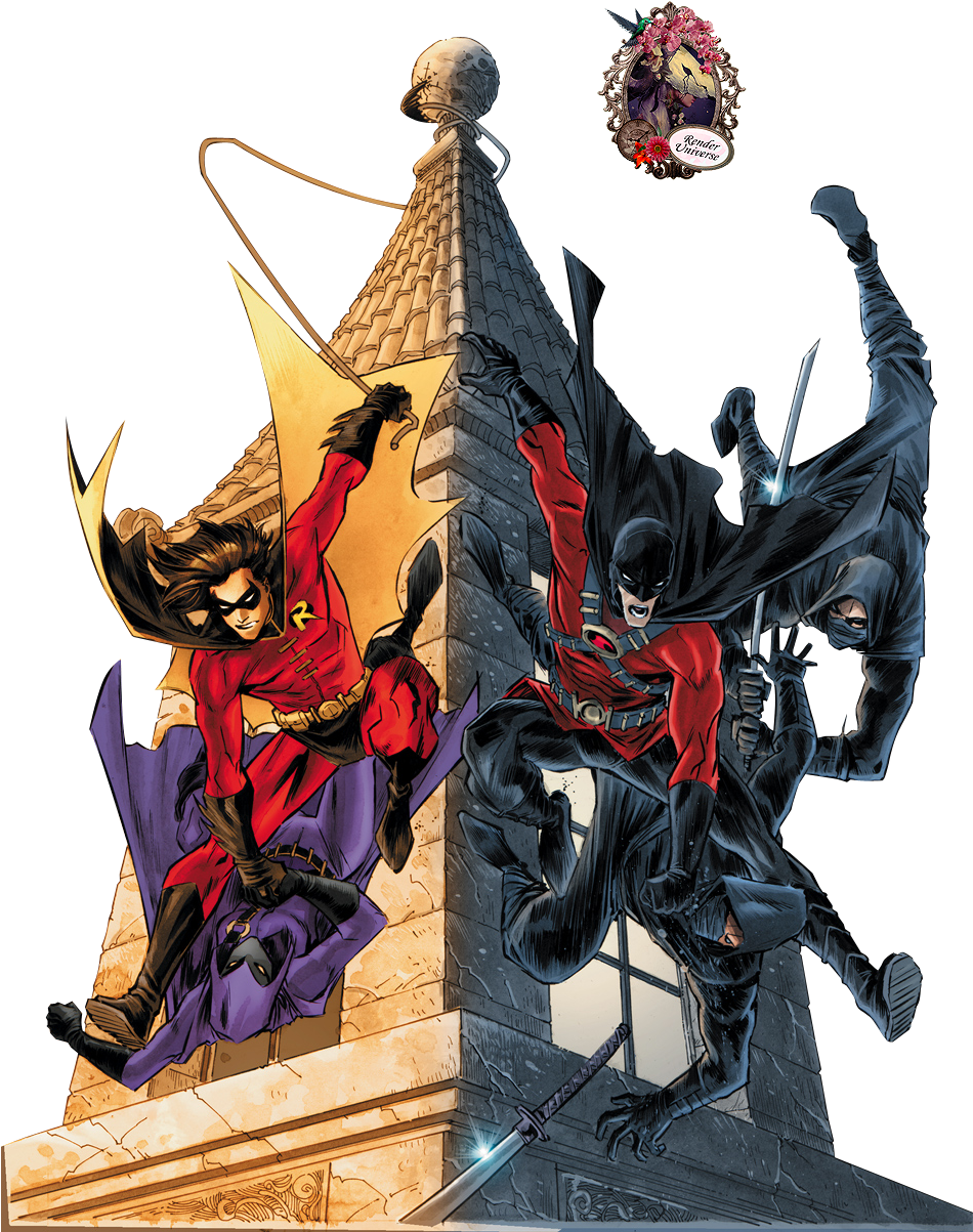 Robin & Red Robin (949x1227), Png Download